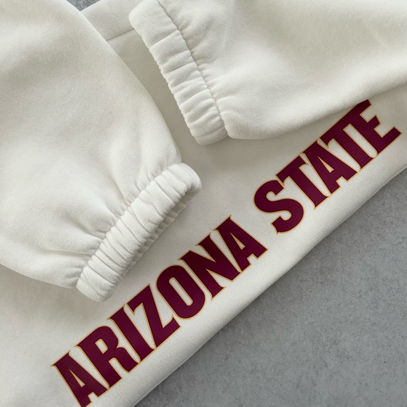 HYPE AND VICE Arizona State ASU Cozy Basic Boyfriend Sweats, White XS NWT - Picture 6 of 9